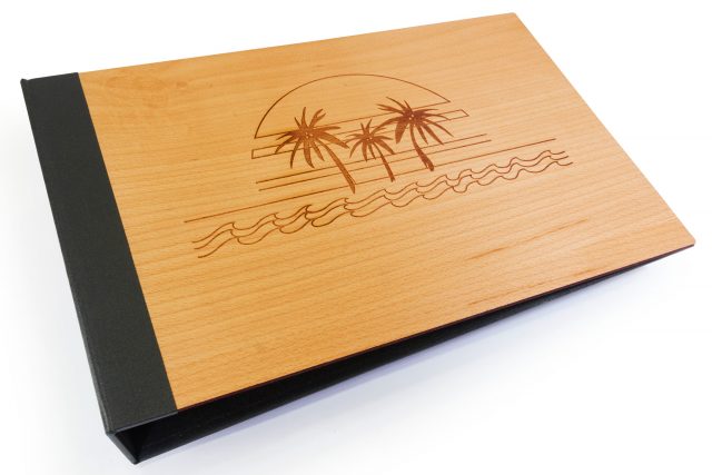 Laser Etching on Timber Binder with Black Back Cover