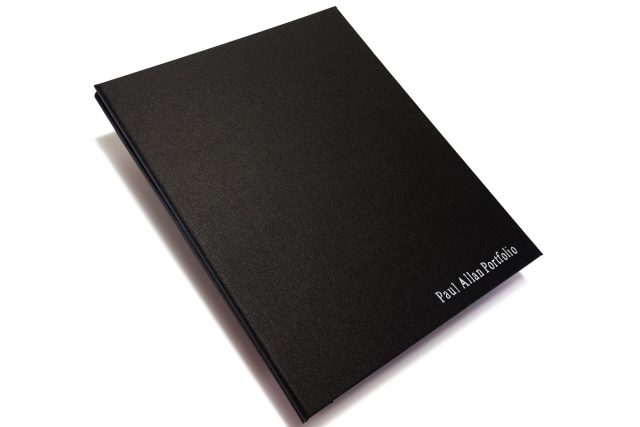 Silver Foil Letterpress on Black Cloth Portfolio