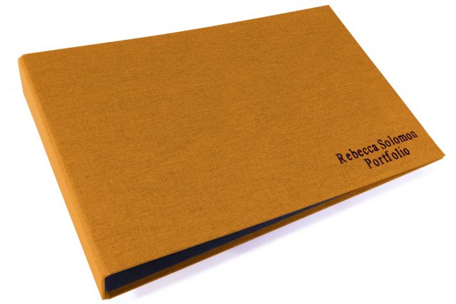 Black Foil Letterpress on Golden Tan Cloth Binder