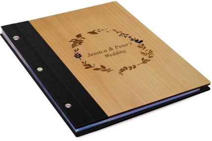External Hinge Timber 8.5x11 Prt 3quarter Bound Laser Etch