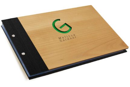 External Hinge Timber 8.5x11lnd 3quarter Bound Laser Etch