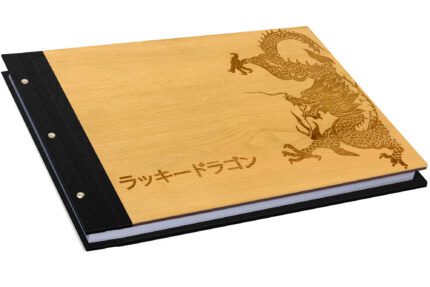 External Hingetimber 11x17 Lnd 3quarter Bound Laser Etch