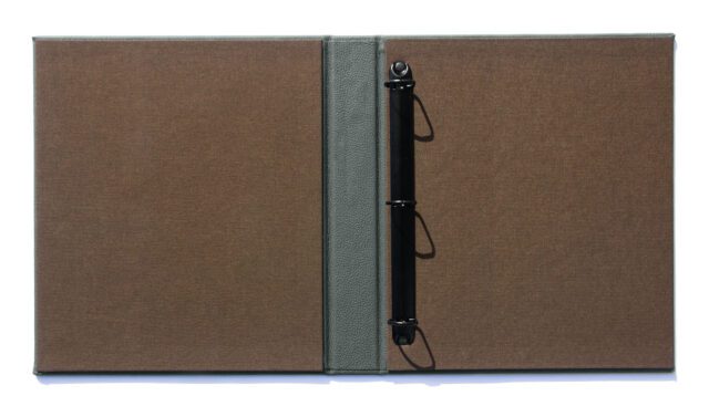 Inner View - Navy Blue Leather & Light Brown Cloth