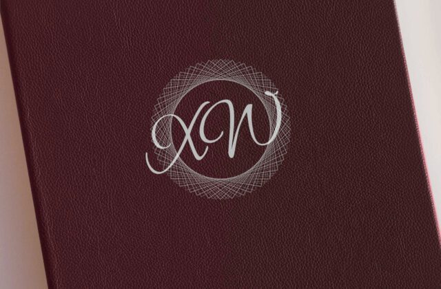 Spot Digital Print on Burgundy Leather