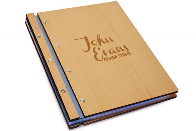 Laser Etching on Timber & Leather Portfolio - Leather Hinge Colour: Lead